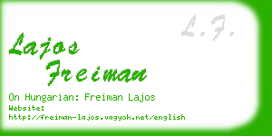 lajos freiman business card